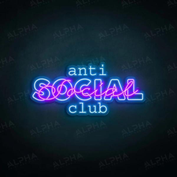 Anti Social Social Club neon sign - V3