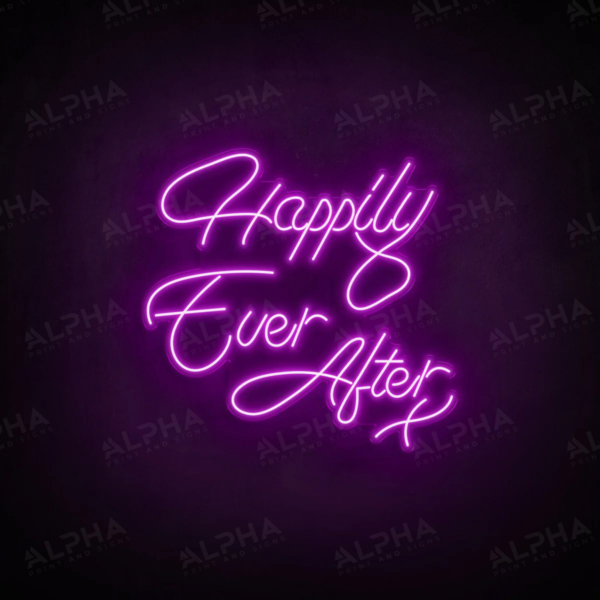 Happily After neon sign - V3