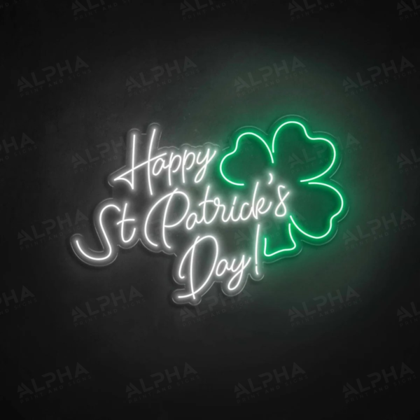 Happy St Patricks Day neon sign