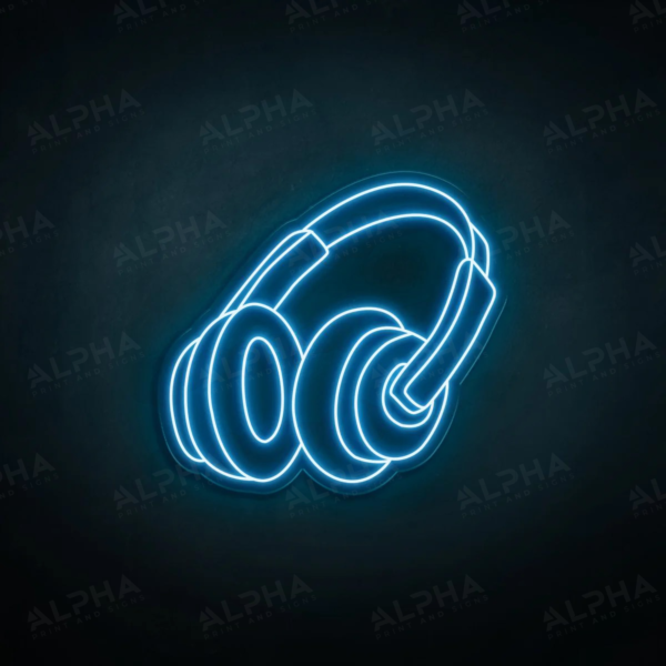 Headphones neon sign