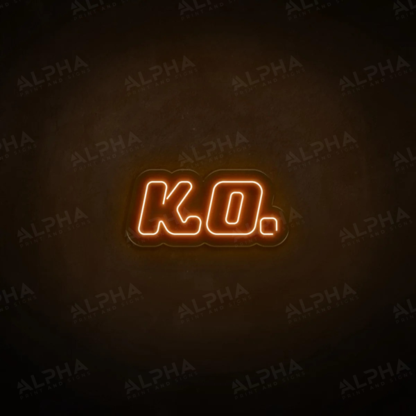 KO neon sign