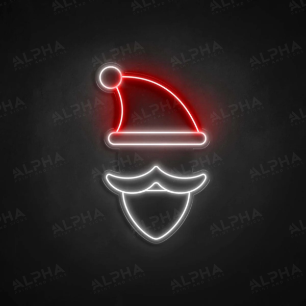 Santa Head neon sign