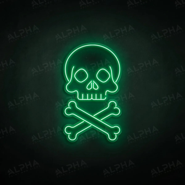 Skull Bones neon sign