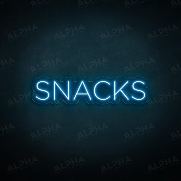 Snacks neon sign