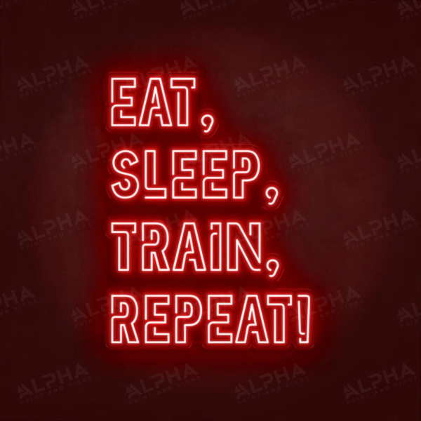 Train Repeat neon sign