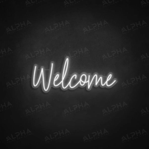 Welcome neon sign