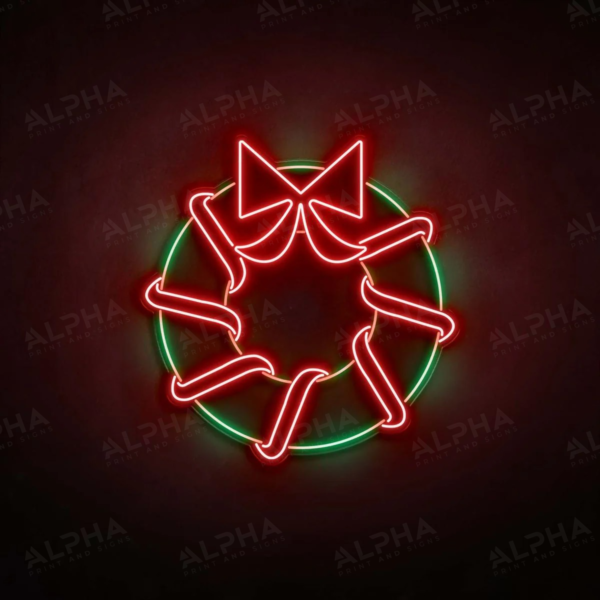 Wreath neon sign