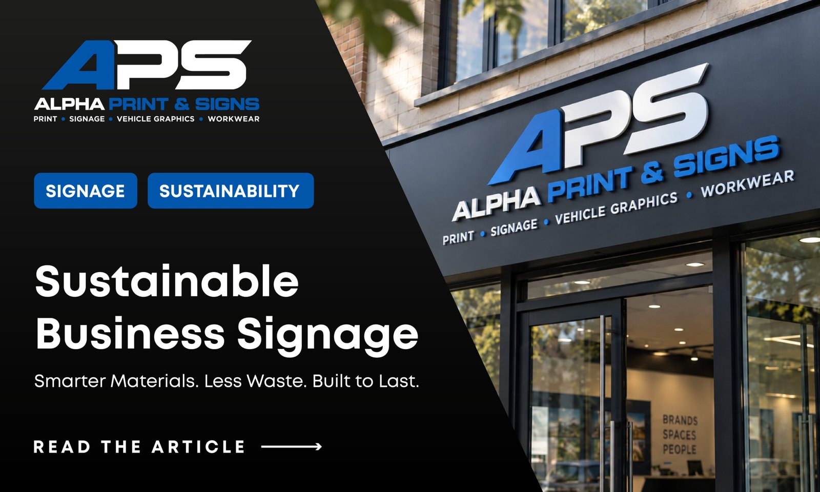 Sustainable business signage UK designed for durability