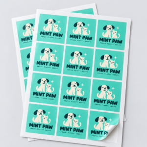 Square Stickers On Sheet